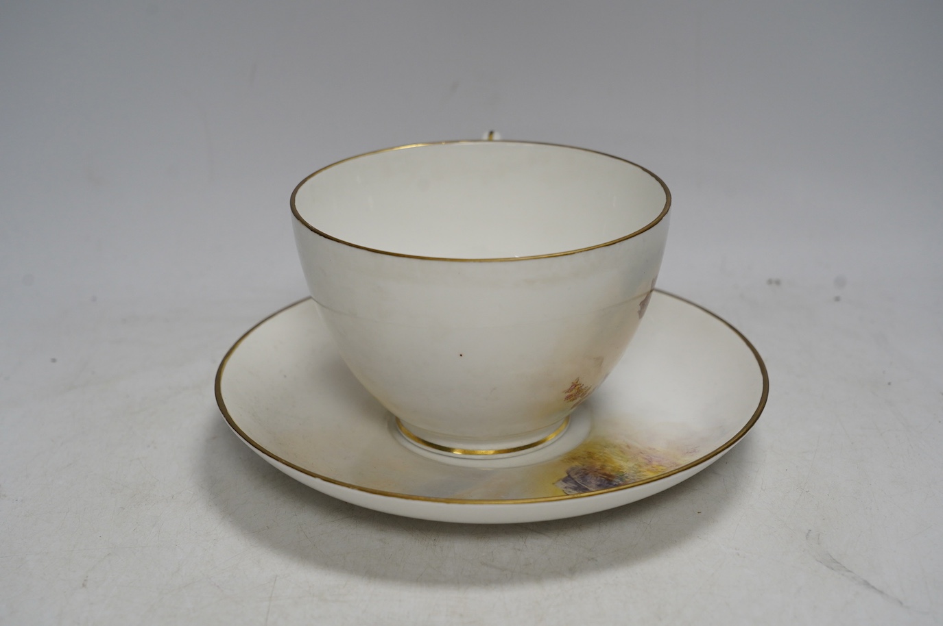 A signed Worcester breakfast cup and saucer, L. Maybury and H. Sivad. Condition - good